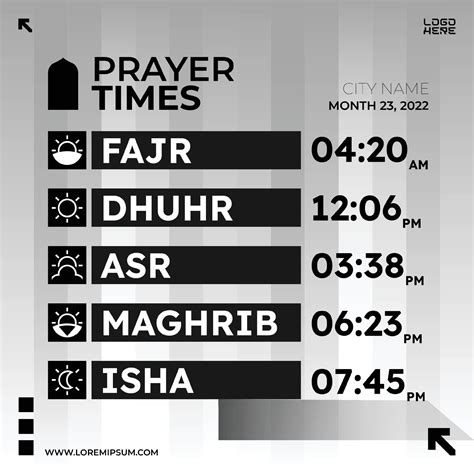 prayer times for muslims